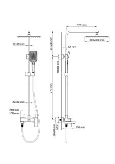 Душевая стойка Wonzon & Woghand Cube 2.0 WW-88047068-CR хром