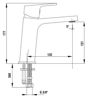 Смеситель для раковины E.C.A. Tiera 104808989EX белый/хром