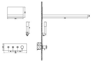 Душевая система Boheme Fusion 131-2-G с термостатом золото