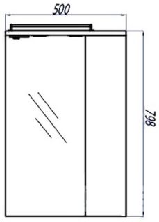 Зеркальный шкаф Акватон Панда правый 50см белый 1A007402PD01R