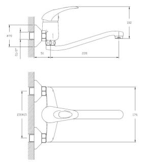 Смеситель для кухни Haiba HB4603 хром