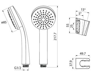 Душевая лейка IDDIS 0011F00i16 хром