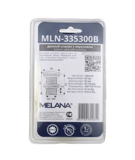 Донный клапан Melana MLN-335300B с переливом чёрный