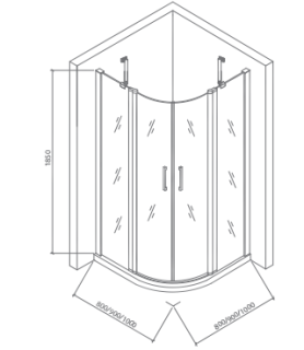 Душевой уголок Good Door Pandora R-100-T-CH стекло прозрачное с рисунком Тростник