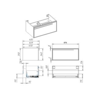 Тумба под раковину La Fenice Elba FNC-01-ELB-G-90 87.6 см