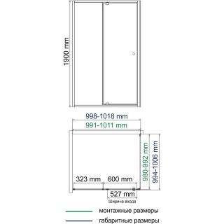 Душевой уголок WasserKRAFT  Aula 100х100 11P19 профиль Хром стекло прозрачное