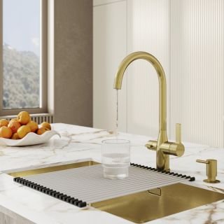 Смеситель для кухни IDDIS Pure PURMGFJi05 с каналом для фильтрованной воды золото матовое