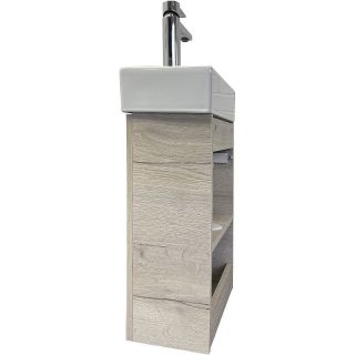 Тумба с раковиной Comforty Асти 40 00-00013798 подвесная Дуб дымчатый