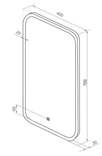 Зеркало с подсветкой Sintesi Jorno SIN-SPEC-JORNO-40 40см белый