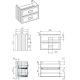 Тумба под раковину La Fenice Cubo TWIN  FNC-01-CUB-B-90-2 87.6 см