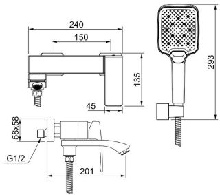 Смеситель для ванны Raglo R01.30.06 чёрный