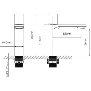 Смеситель для раковины Vincea Vogue VBF-4V3MB черный