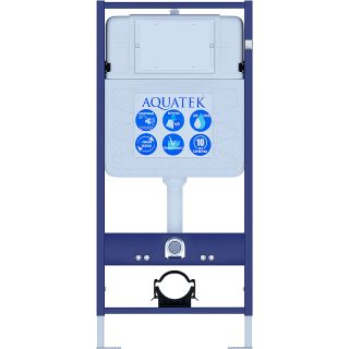 Комплект унитаза с инсталляцией Aquatek Set Aquatek Европа cmp013 с сиденьем Микролифт и Белой клавишей смыва