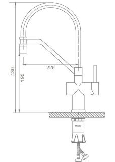 Смеситель для кухни Raglo R86.41.03 со съемным изливом на магните золотой сатин