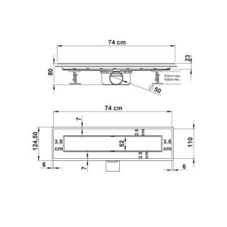 Душевой лоток Vincea Almira Anzer SAY.72.2.70.STN 70 см