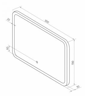Зеркало с подсветкой Sintesi Jano SIN-SPEC-JANO-90 с подогревом 90см белый