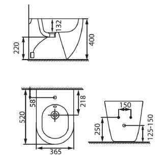 Биде Allen Brau Reality 4.32005.31 напольное черное матовое