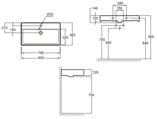 Раковина Jacob Delafon Vivienne EXBI112-NGM 80 см чёрный матовый