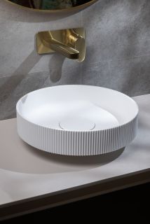 Раковина накладная Armadi Art Sole Corian 801-R-MW 40 см белый матовый