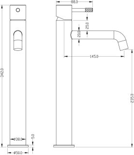 Смеситель для раковины Boheme Uno 462-NB никель брашированный