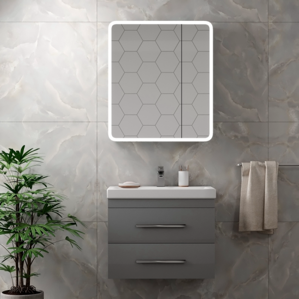 Зеркало-шкаф с подсветкой Continent Emotion МВК029 70см белый