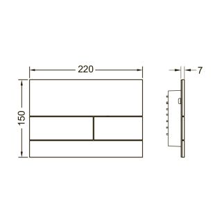 Клавиша смыва TECE TECEsquare II 9240845 ржавая сталь