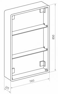 Зеркало-шкаф с подсветкой Art&Max Lecce левый 56см чёрный матовый AM-Lec-560-850-1D-L-DS-F-Nero