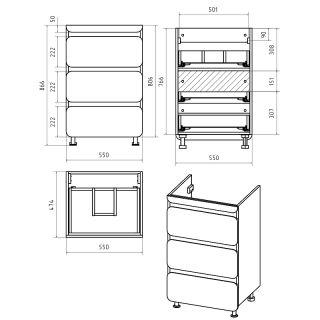 Напольная тумба под раковину Misty Чегет 120 L  УТ000013566 белый