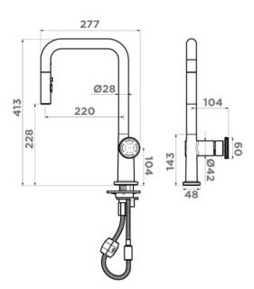 Смеситель для кухни Omoikiri ARITA-SB GB графит 4994355