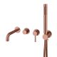 Встраиваемый смеситель для ванны Boheme Uno 464-3-CB брашированная медь