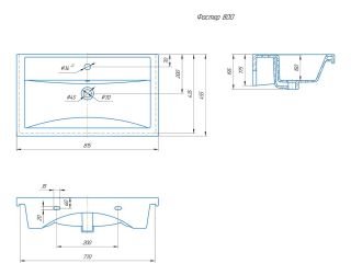 Мебельная раковина Kirovit Фостер 4640021064733 80см белый
