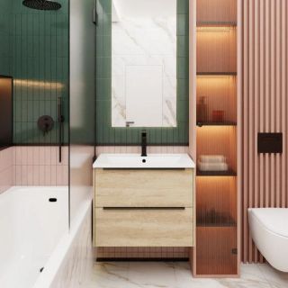 Тумба под раковину La Fenice Tesoro FNC-01-TES-DNN-80-2 Дуб небраска натуральный 80 см