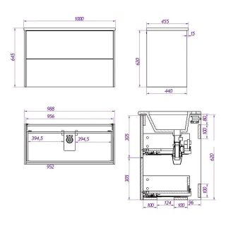 Тумба под раковину La Fenice Tesoro FNC-01-TES-DKK-100-2 Дуб канзас коричневый 100 см