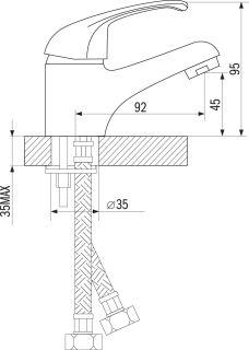 Смеситель для раковины Rossinka A35-11 Хром