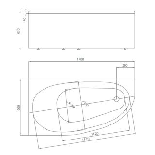Акриловая ванна АКВАТЕК EFVADP170 Дива 170x90 см правая