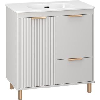 Напольная тумба под раковину Brevita Risacca Crema 80 УТ000025680 Серая матовая