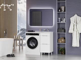 Напольная тумба под раковину Misty Байкал 100 R УТ000014749 39 см белый