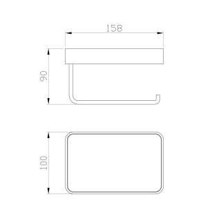 Держатель для туалетной бумаги с полкой Wonzon & Woghand Lotte WW-8336 хром