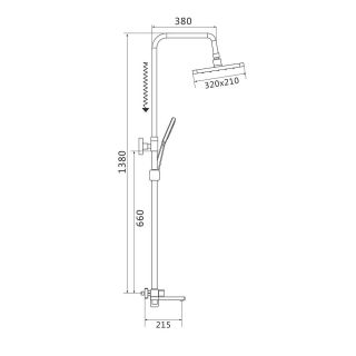 Душевая стойка Shevanik S9936G золотой сатин