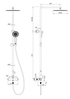 Душевая стойка Wonzon & Woghand Tor WW-88047073-CR хром