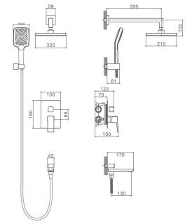 Душевой комплект Splenka S01.27 хром