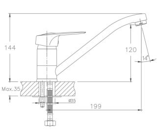 Смеситель для кухни Haiba HB4837 хром