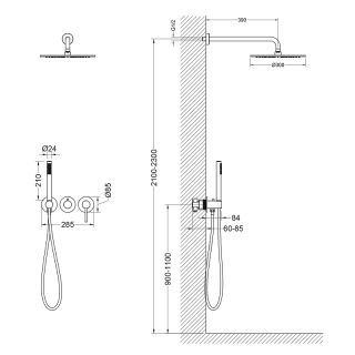Душевой комплект Timo Saona SX-2349/19SM розовое золото