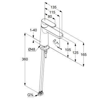 Смеситель для раковины Kludi Louva 242820575 хром