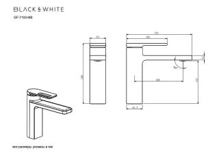 Смеситель для раковины Black&White Gravity 7103MB чёрный матовый