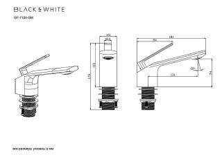 Смеситель для раковины Black&White Gravity 7104C хром