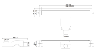 Душевой лоток Boheme Premium Linear 982-80-CB 80 см брашированная медь