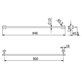 Полотенцедержатель Kludi Vela S 2596153 80 см белый матовый