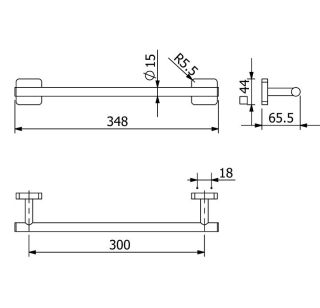 Полотенцедержатель Kludi Vela S 2596205 30 см хром