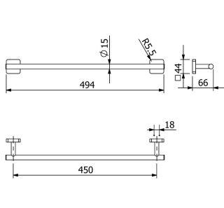 Полотенцедержатель Kludi Vela S 2598053 45 см белый матовый
